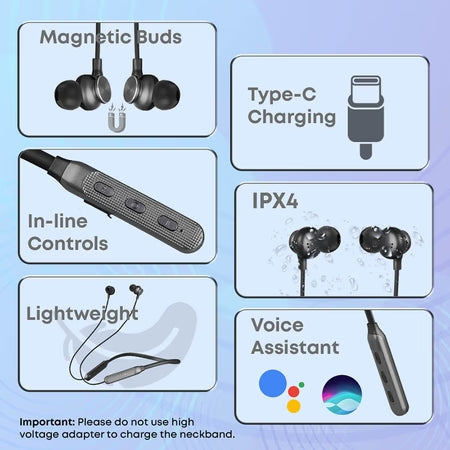 pTron InTunes Classic Bluetooth 5.2 Wireless Neckband